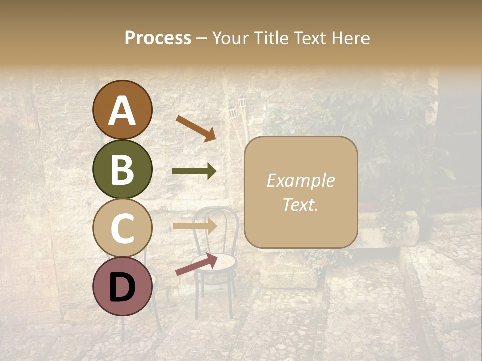 Artistic Work Of My Own In Retro Style - Postcard From Italy. - Alley, Spoleto, Umbria, Italy PowerPoint Template