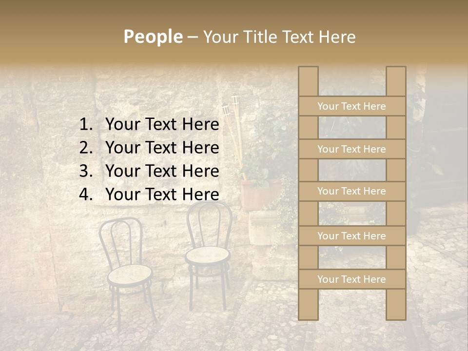 Artistic Work Of My Own In Retro Style - Postcard From Italy. - Alley, Spoleto, Umbria, Italy PowerPoint Template