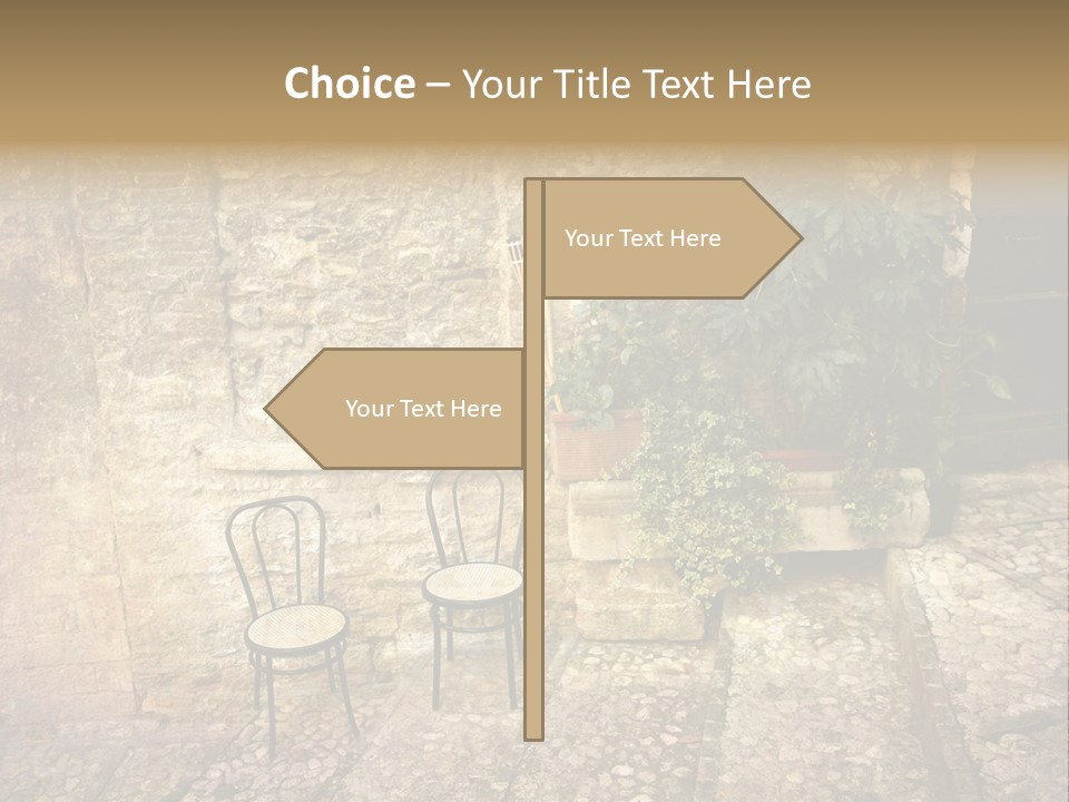 Artistic Work Of My Own In Retro Style - Postcard From Italy. - Alley, Spoleto, Umbria, Italy PowerPoint Template