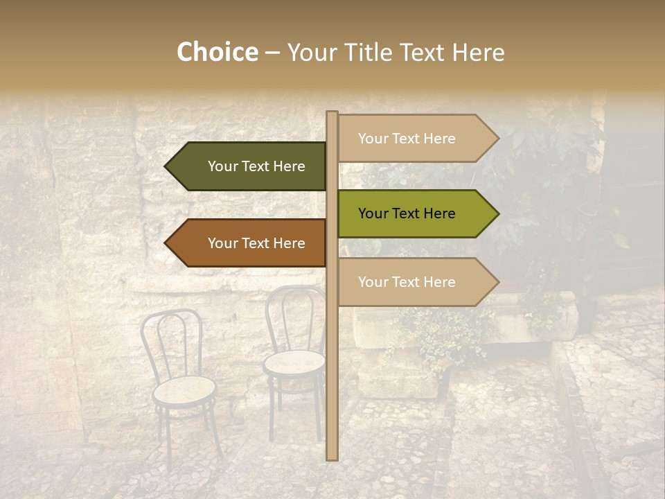 Artistic Work Of My Own In Retro Style - Postcard From Italy. - Alley, Spoleto, Umbria, Italy PowerPoint Template