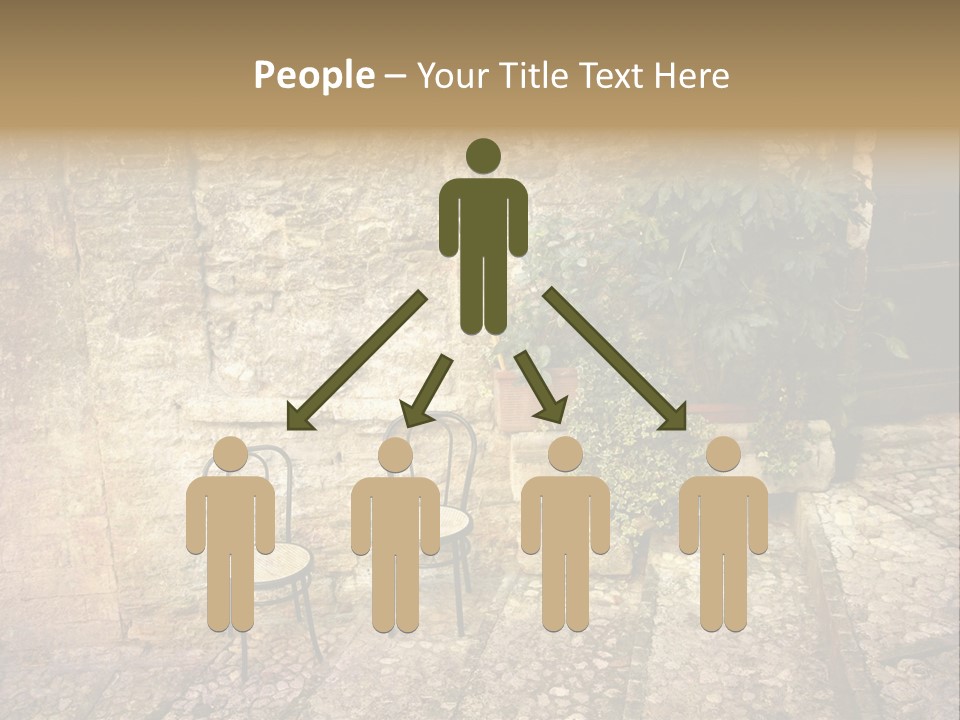 Artistic Work Of My Own In Retro Style - Postcard From Italy. - Alley, Spoleto, Umbria, Italy PowerPoint Template