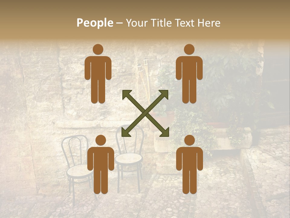 Artistic Work Of My Own In Retro Style - Postcard From Italy. - Alley, Spoleto, Umbria, Italy PowerPoint Template