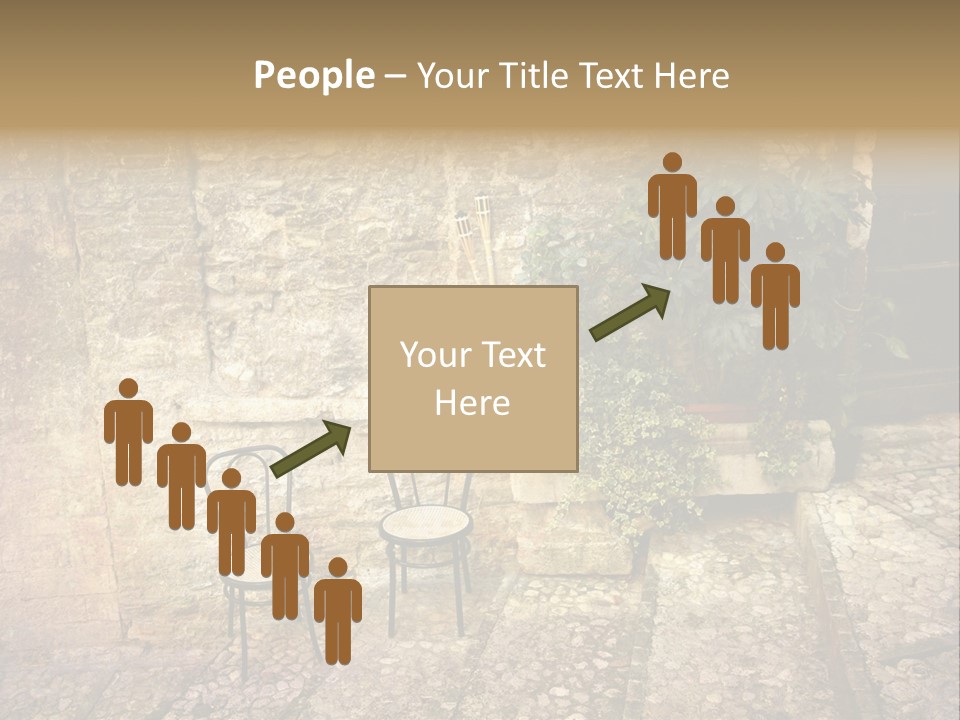 Artistic Work Of My Own In Retro Style - Postcard From Italy. - Alley, Spoleto, Umbria, Italy PowerPoint Template