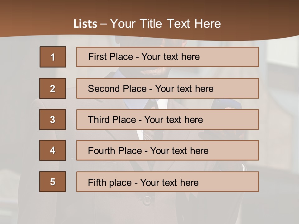 An Confident And Successful African-American Businessman In A Power Suit PowerPoint Template