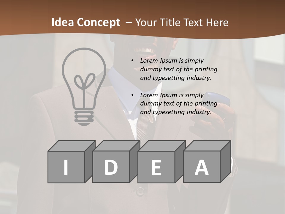 An Confident And Successful African-American Businessman In A Power Suit PowerPoint Template