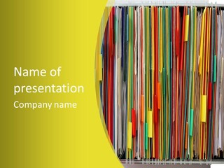 Colorful Of File Folder In The Hanger PowerPoint Template