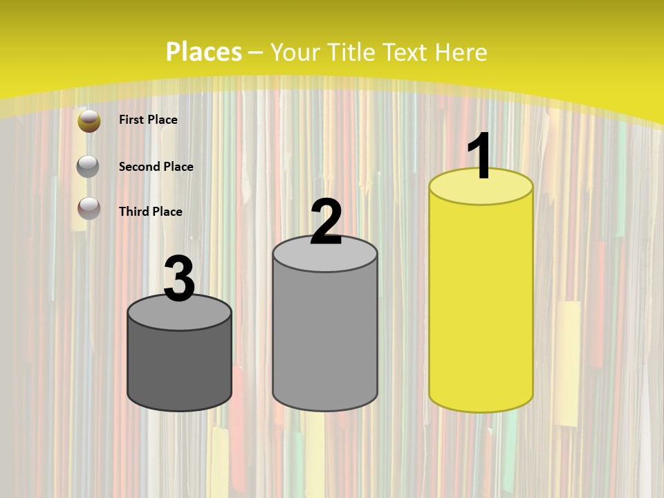 Colorful Of File Folder In The Hanger PowerPoint Template