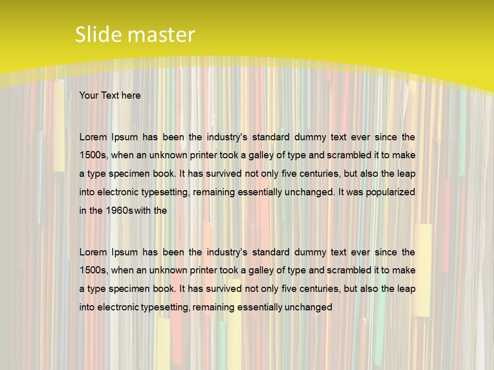 Colorful Of File Folder In The Hanger PowerPoint Template