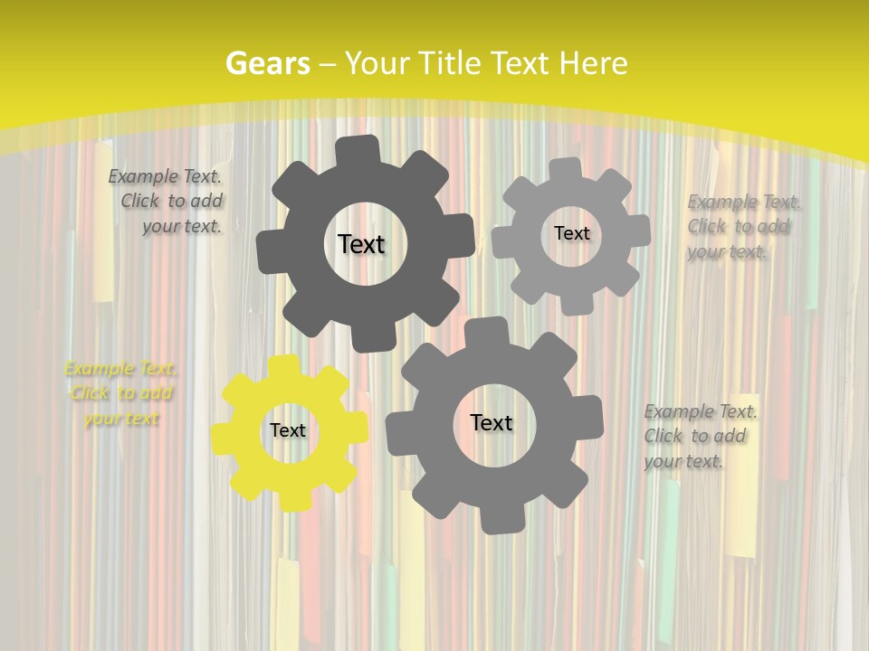 Colorful Of File Folder In The Hanger PowerPoint Template