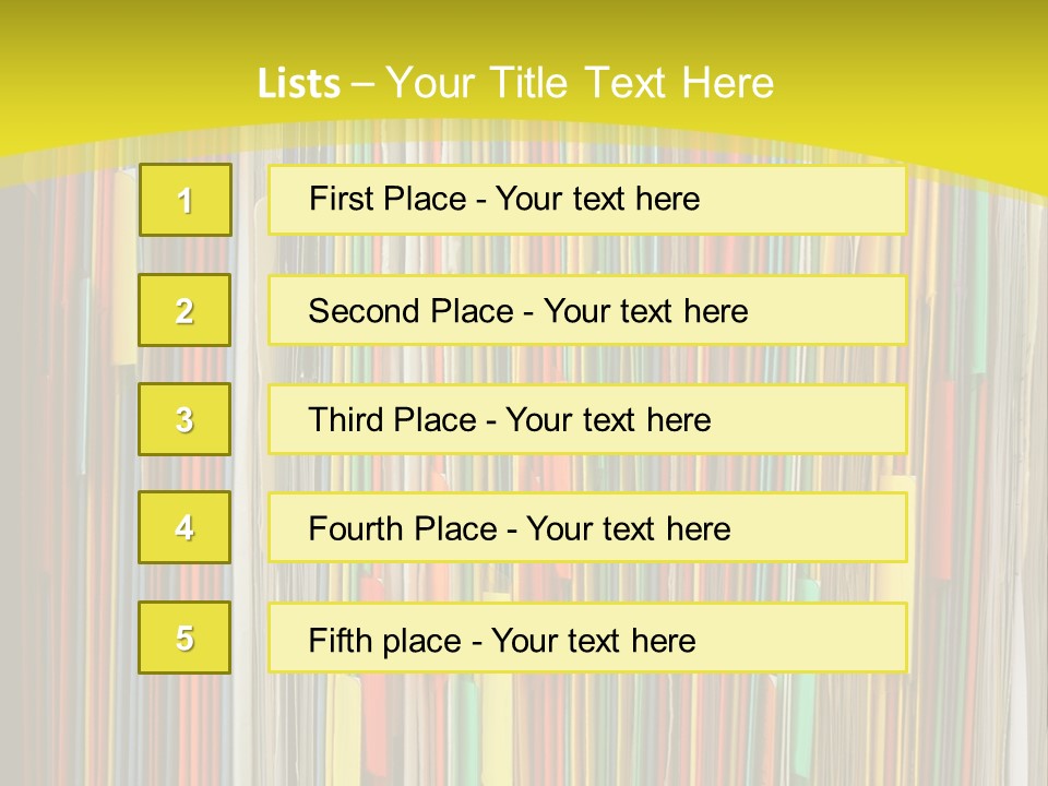 Colorful Of File Folder In The Hanger PowerPoint Template