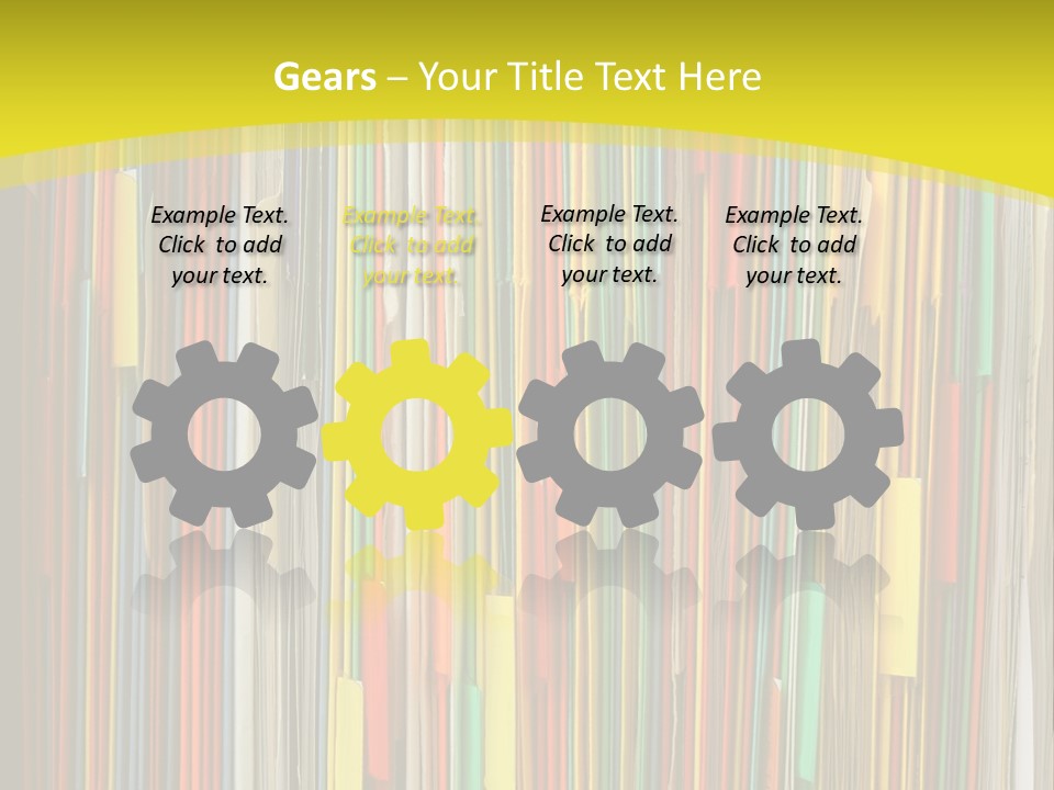 Colorful Of File Folder In The Hanger PowerPoint Template