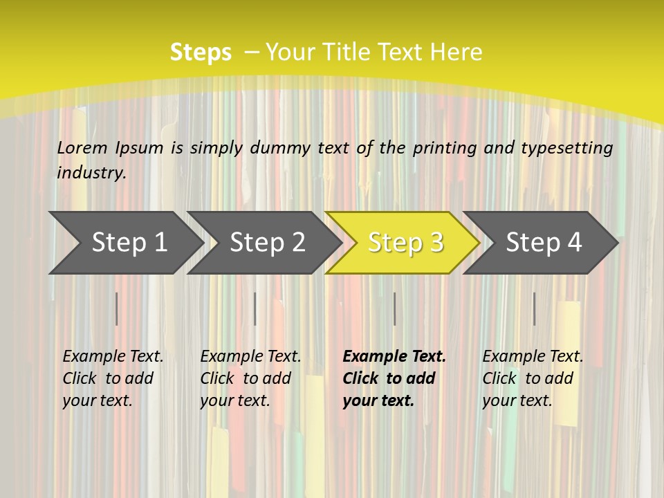 Colorful Of File Folder In The Hanger PowerPoint Template