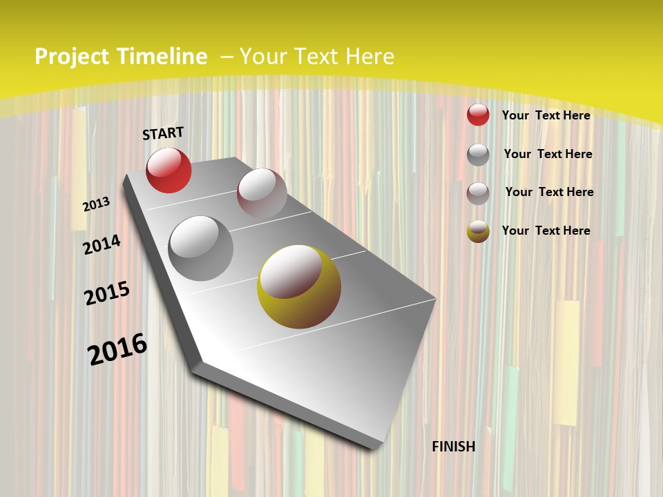 Colorful Of File Folder In The Hanger PowerPoint Template