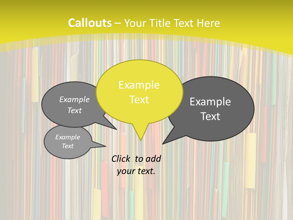 Colorful Of File Folder In The Hanger PowerPoint Template