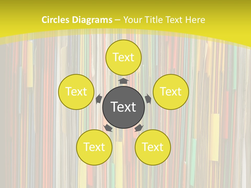 Colorful Of File Folder In The Hanger PowerPoint Template