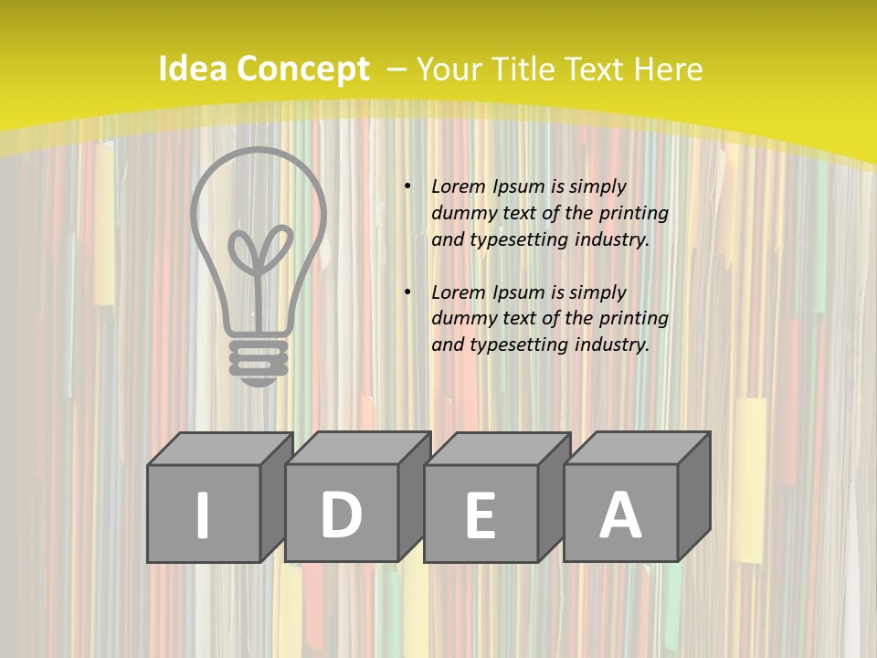 Colorful Of File Folder In The Hanger PowerPoint Template