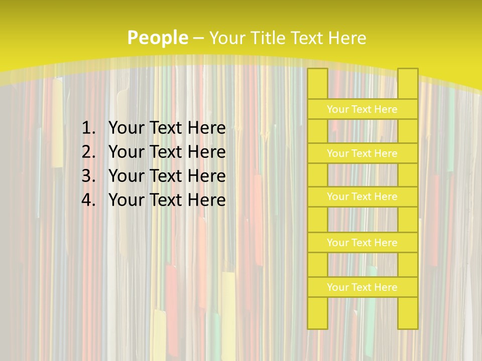 Colorful Of File Folder In The Hanger PowerPoint Template
