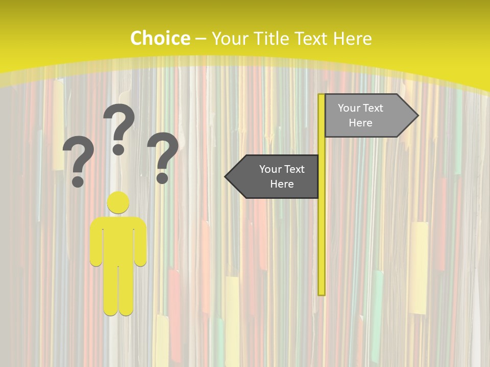 Colorful Of File Folder In The Hanger PowerPoint Template