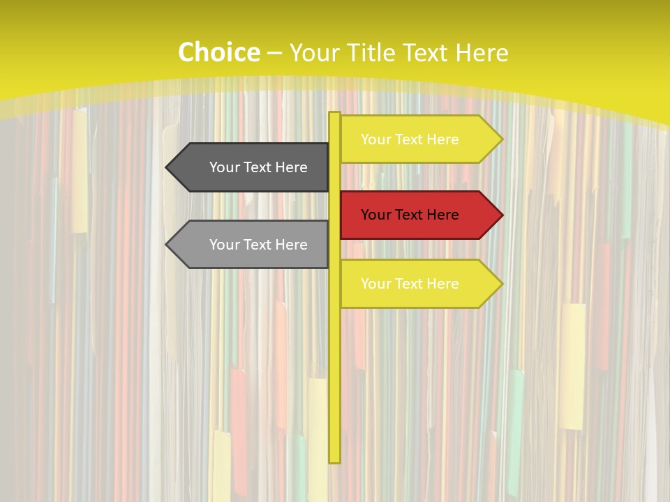 Colorful Of File Folder In The Hanger PowerPoint Template