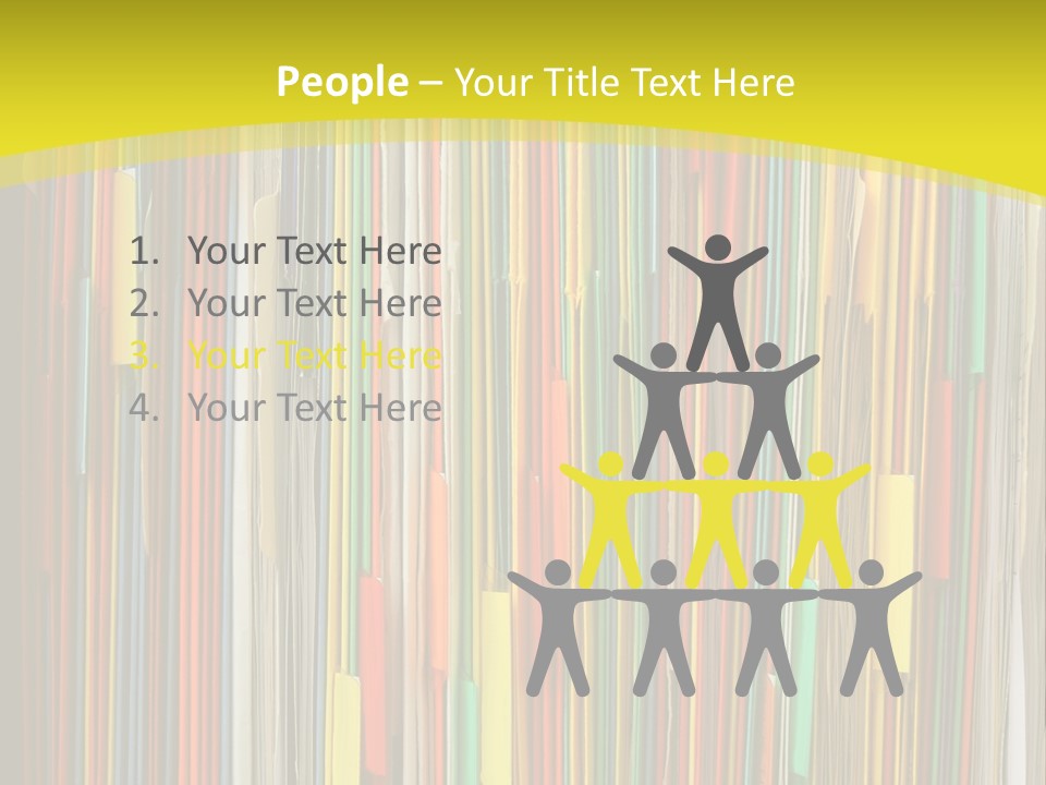 Colorful Of File Folder In The Hanger PowerPoint Template