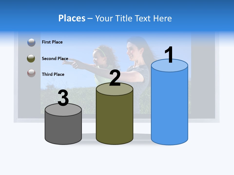 Flat Screen Tv Isolated With An Image Of A Mother And Daughter In A Grassy Meadow PowerPoint Template