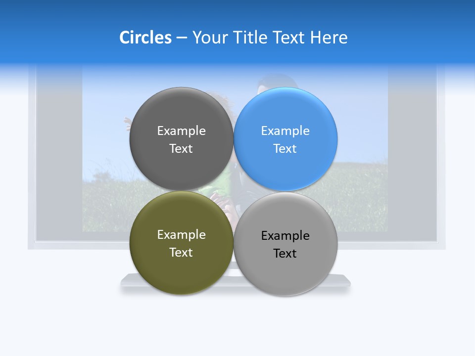 Flat Screen Tv Isolated With An Image Of A Mother And Daughter In A Grassy Meadow PowerPoint Template