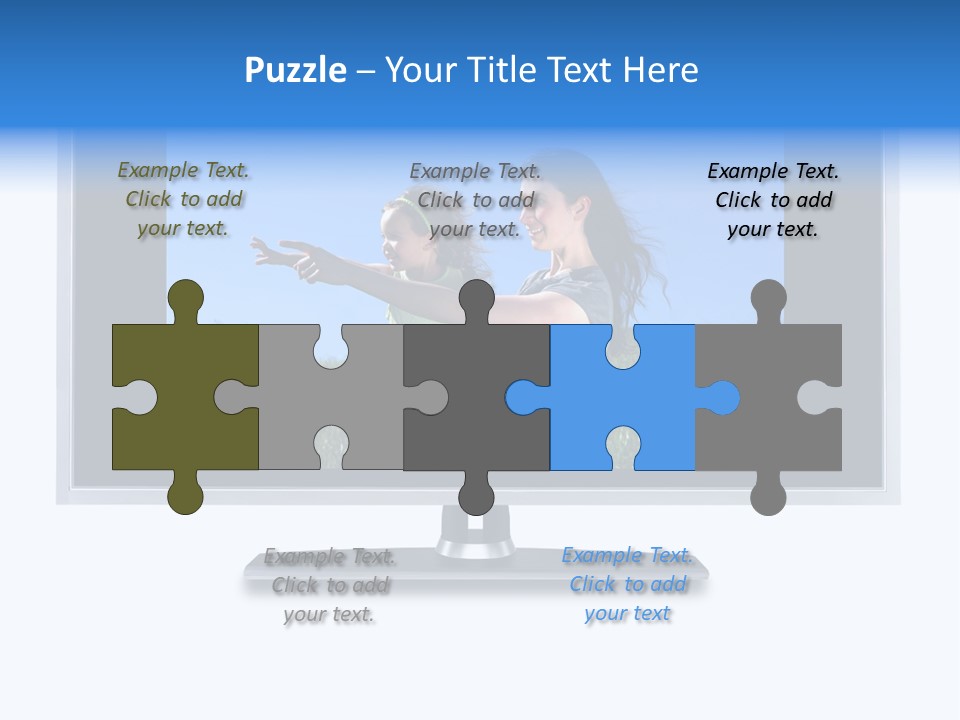 Flat Screen Tv Isolated With An Image Of A Mother And Daughter In A Grassy Meadow PowerPoint Template