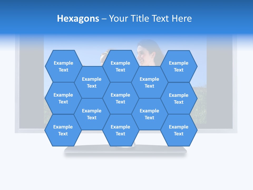Flat Screen Tv Isolated With An Image Of A Mother And Daughter In A Grassy Meadow PowerPoint Template