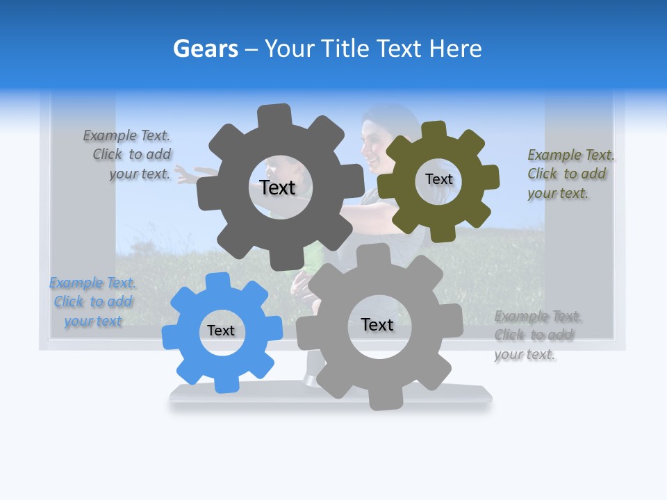 Flat Screen Tv Isolated With An Image Of A Mother And Daughter In A Grassy Meadow PowerPoint Template