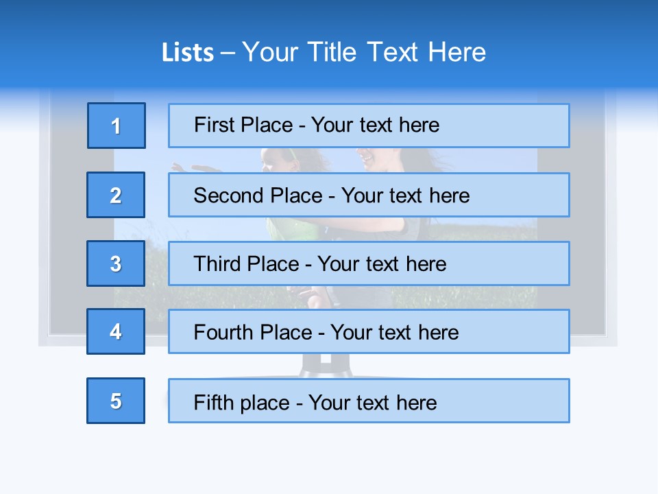 Flat Screen Tv Isolated With An Image Of A Mother And Daughter In A Grassy Meadow PowerPoint Template