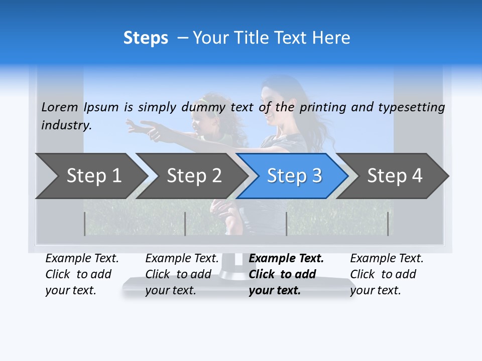 Flat Screen Tv Isolated With An Image Of A Mother And Daughter In A Grassy Meadow PowerPoint Template