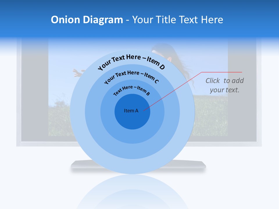 Flat Screen Tv Isolated With An Image Of A Mother And Daughter In A Grassy Meadow PowerPoint Template