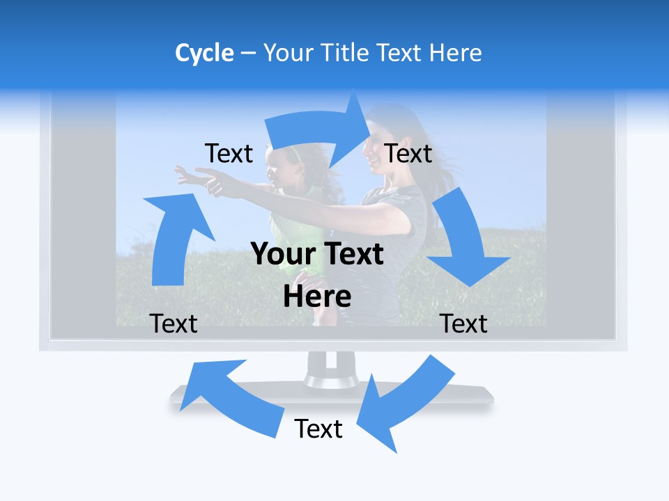 Flat Screen Tv Isolated With An Image Of A Mother And Daughter In A Grassy Meadow PowerPoint Template