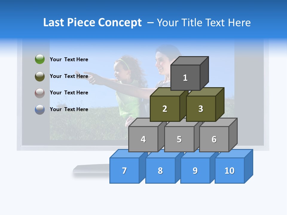 Flat Screen Tv Isolated With An Image Of A Mother And Daughter In A Grassy Meadow PowerPoint Template