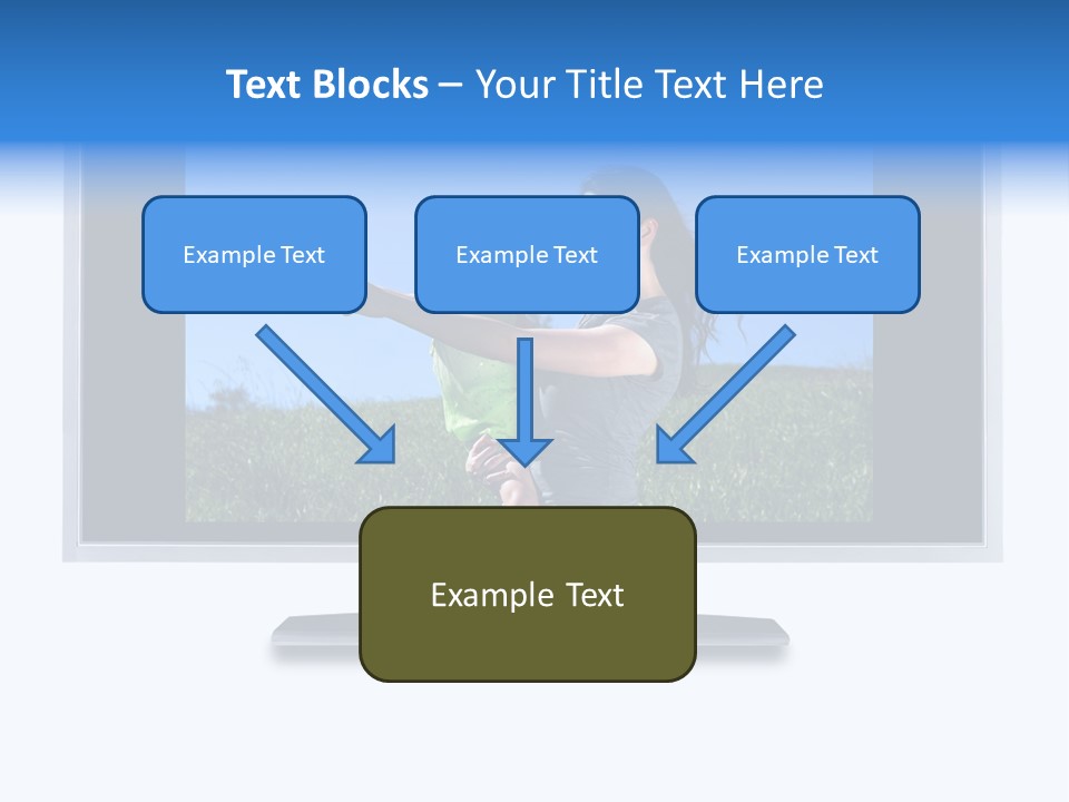 Flat Screen Tv Isolated With An Image Of A Mother And Daughter In A Grassy Meadow PowerPoint Template