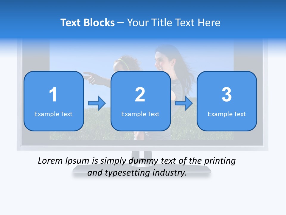 Flat Screen Tv Isolated With An Image Of A Mother And Daughter In A Grassy Meadow PowerPoint Template