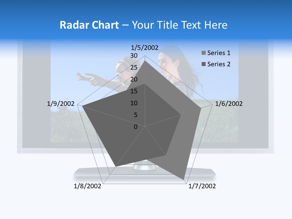 Flat Screen Tv Isolated With An Image Of A Mother And Daughter In A Grassy Meadow PowerPoint Template