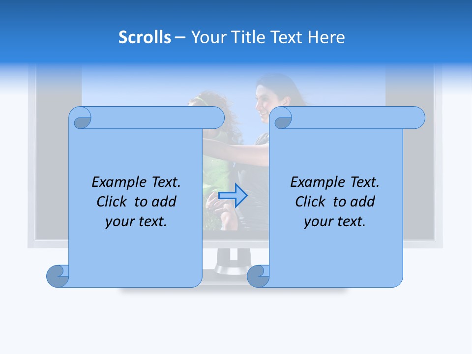 Flat Screen Tv Isolated With An Image Of A Mother And Daughter In A Grassy Meadow PowerPoint Template