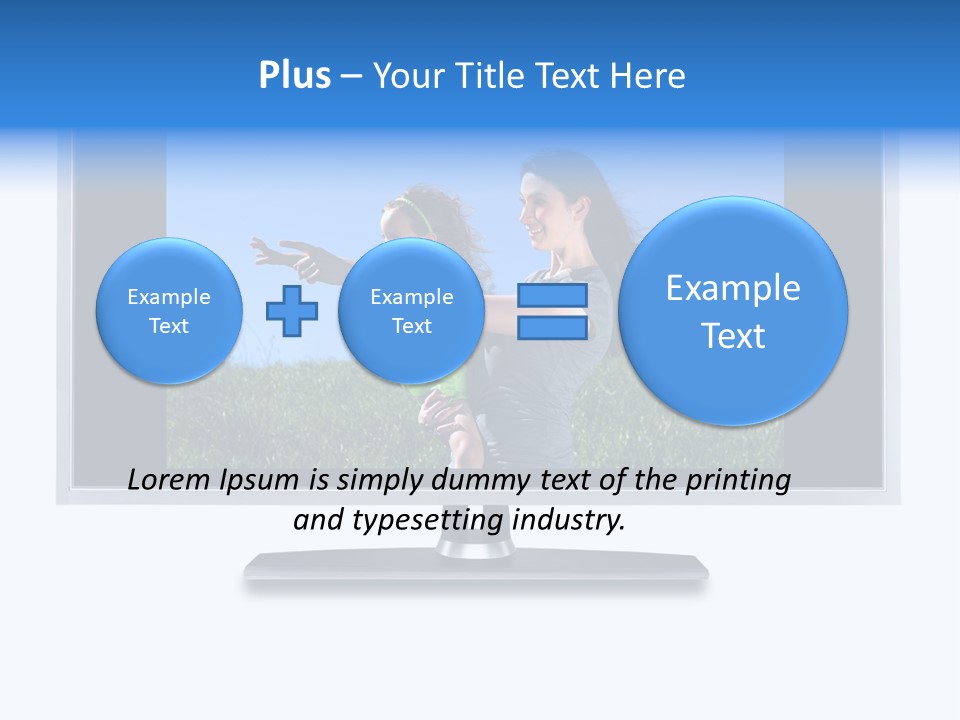 Flat Screen Tv Isolated With An Image Of A Mother And Daughter In A Grassy Meadow PowerPoint Template