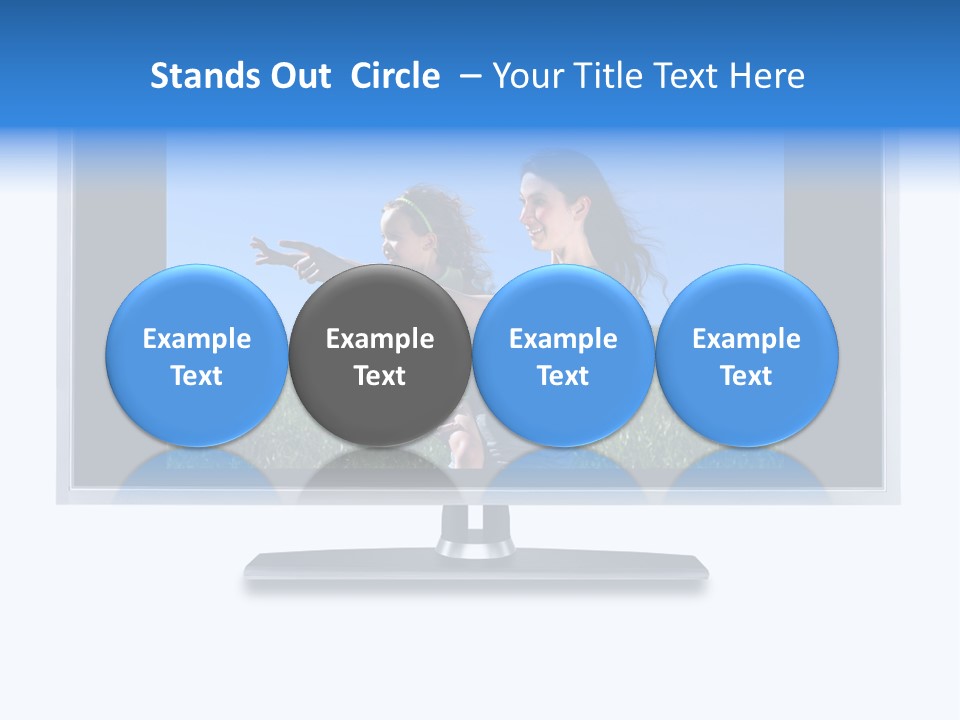 Flat Screen Tv Isolated With An Image Of A Mother And Daughter In A Grassy Meadow PowerPoint Template