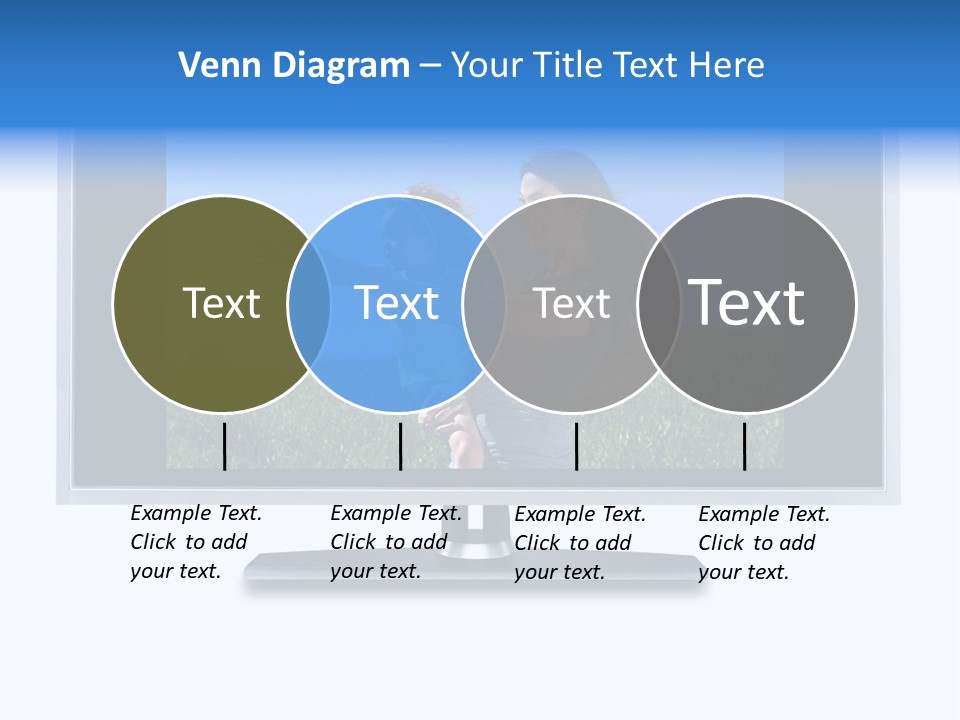 Flat Screen Tv Isolated With An Image Of A Mother And Daughter In A Grassy Meadow PowerPoint Template