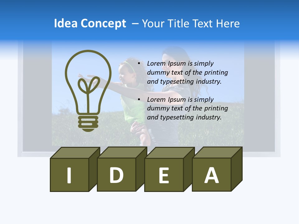 Flat Screen Tv Isolated With An Image Of A Mother And Daughter In A Grassy Meadow PowerPoint Template