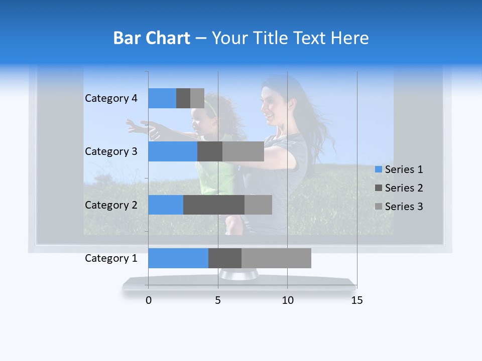 Flat Screen Tv Isolated With An Image Of A Mother And Daughter In A Grassy Meadow PowerPoint Template
