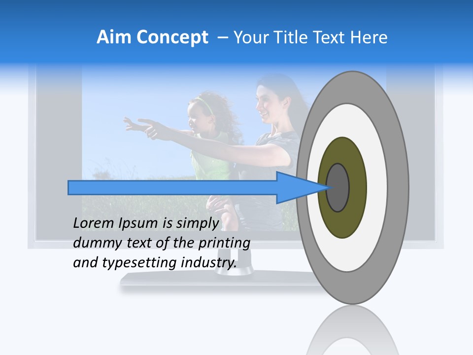 Flat Screen Tv Isolated With An Image Of A Mother And Daughter In A Grassy Meadow PowerPoint Template