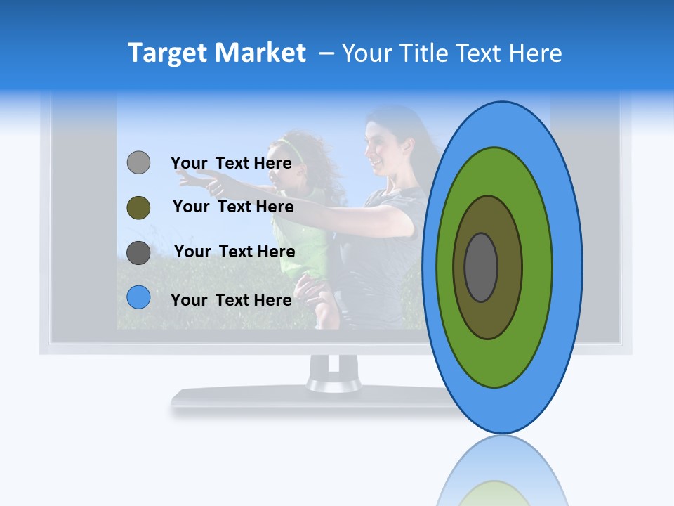 Flat Screen Tv Isolated With An Image Of A Mother And Daughter In A Grassy Meadow PowerPoint Template