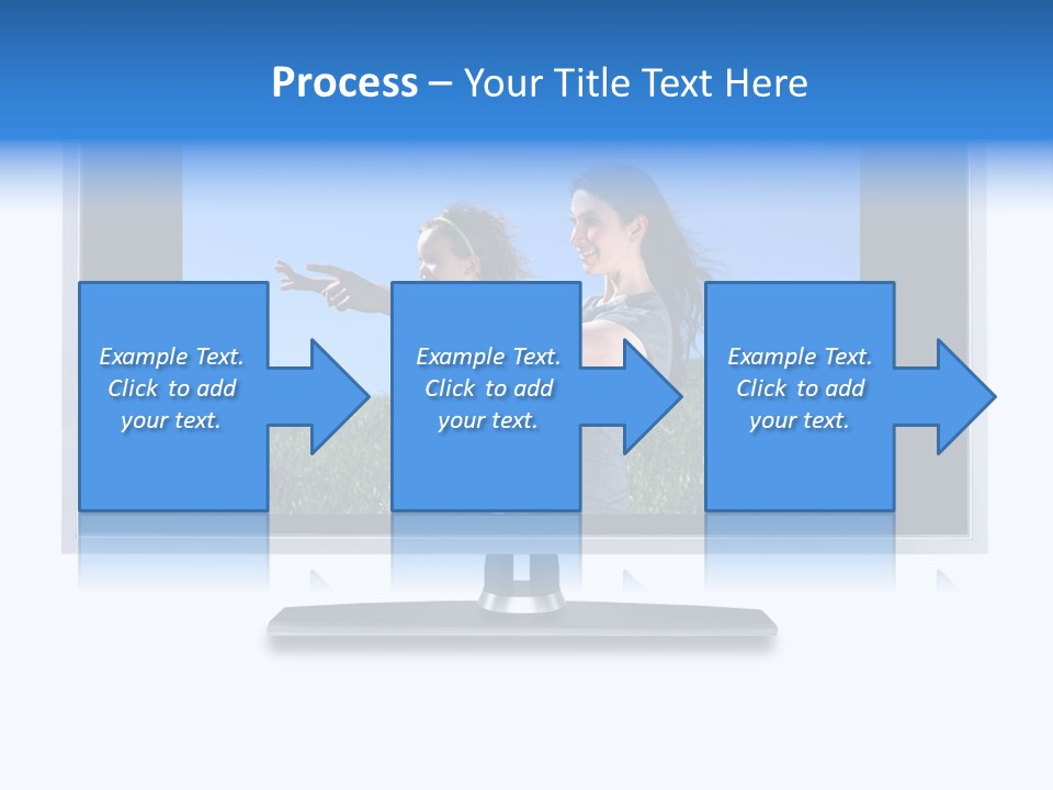 Flat Screen Tv Isolated With An Image Of A Mother And Daughter In A Grassy Meadow PowerPoint Template