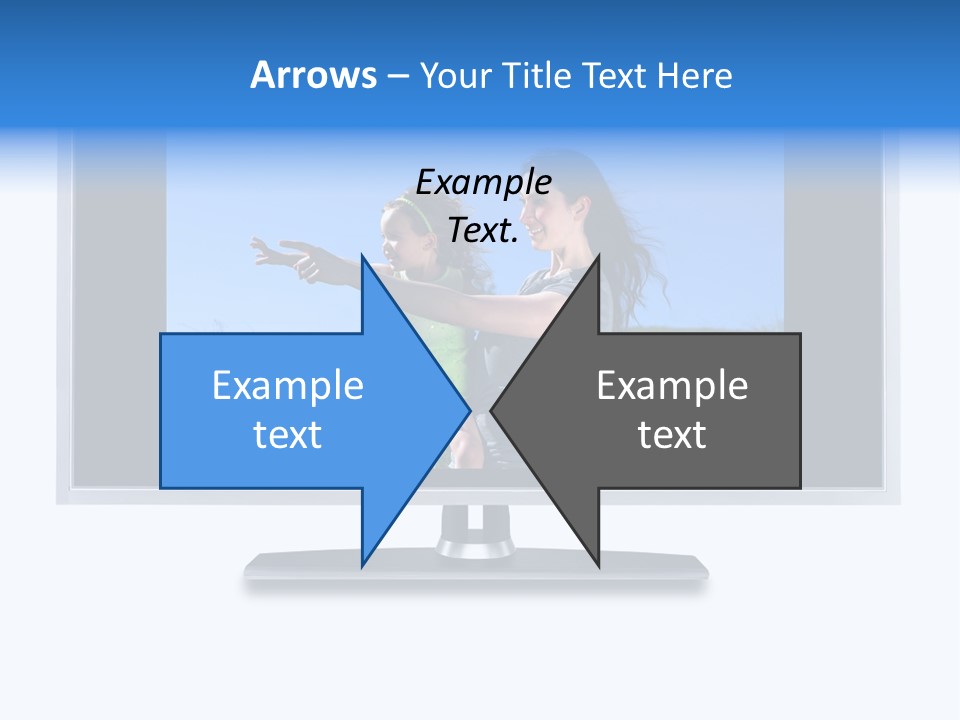 Flat Screen Tv Isolated With An Image Of A Mother And Daughter In A Grassy Meadow PowerPoint Template