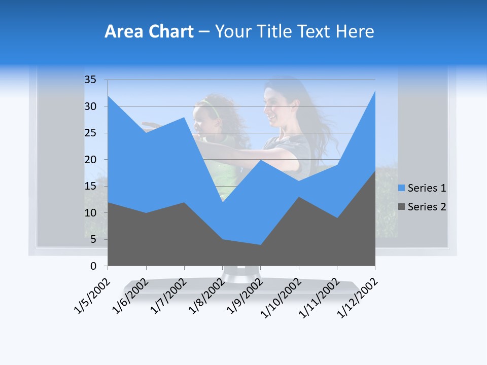 Flat Screen Tv Isolated With An Image Of A Mother And Daughter In A Grassy Meadow PowerPoint Template