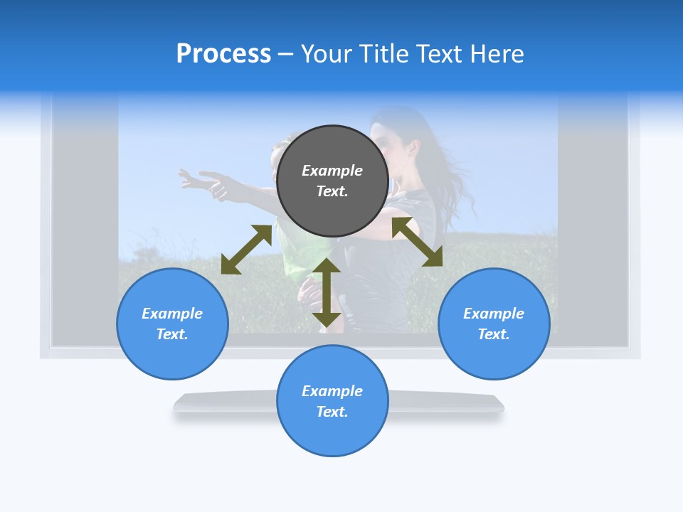 Flat Screen Tv Isolated With An Image Of A Mother And Daughter In A Grassy Meadow PowerPoint Template