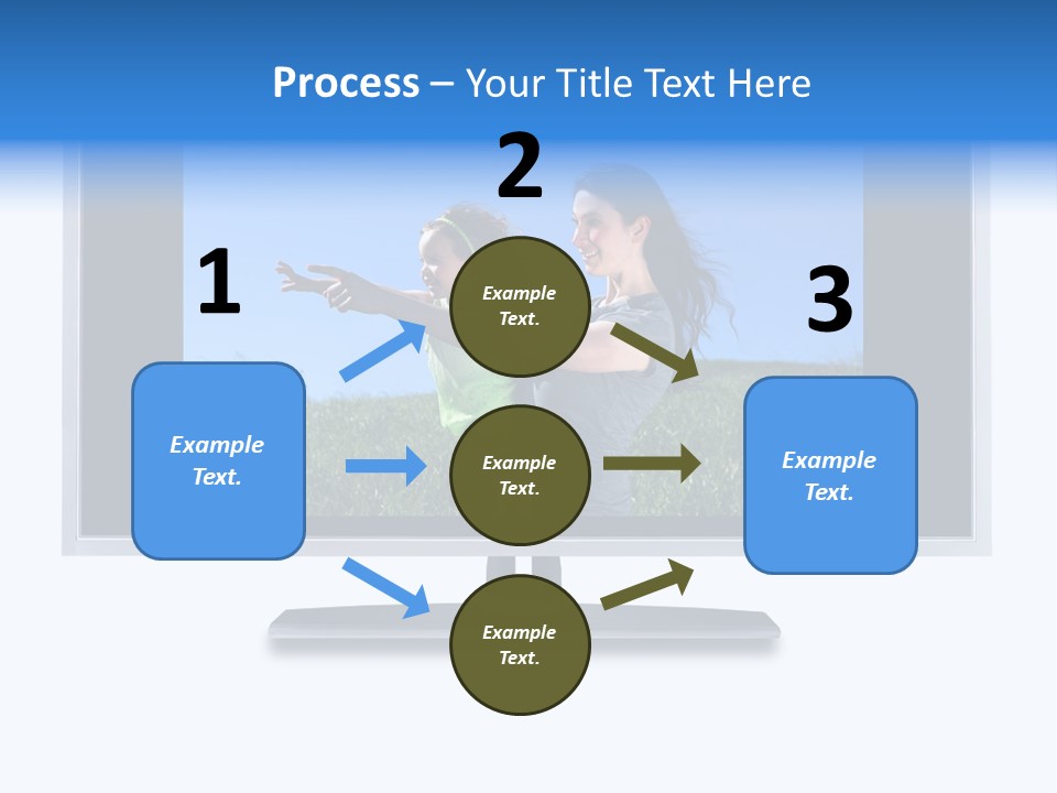 Flat Screen Tv Isolated With An Image Of A Mother And Daughter In A Grassy Meadow PowerPoint Template